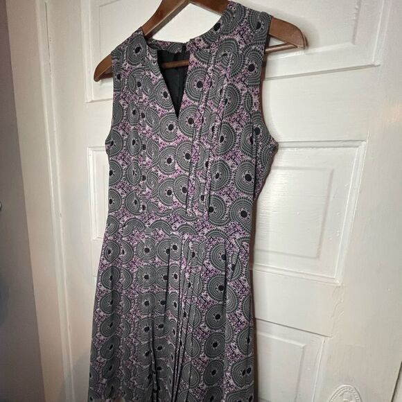 Halogen A-Line Purple & Black Sleeveless Geometric Dress - Picture 3 of 13
